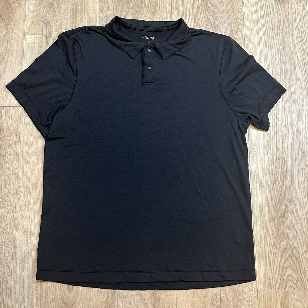 Huckberry Proof 72 Hour Merino Black Polo Shirt Large